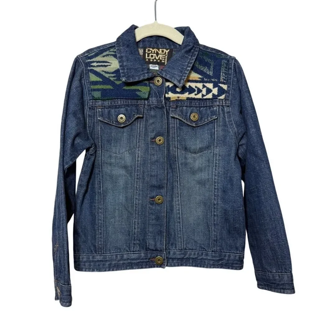 Cyndy Love Aspen Native American Pendleton Wool Denim Jacket Kid's Sz. 6